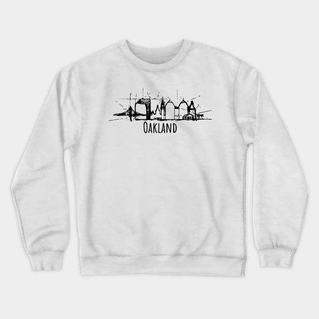 Beautiful Oakland California Funny Skyline Crewneck Sweatshirt by DimDom